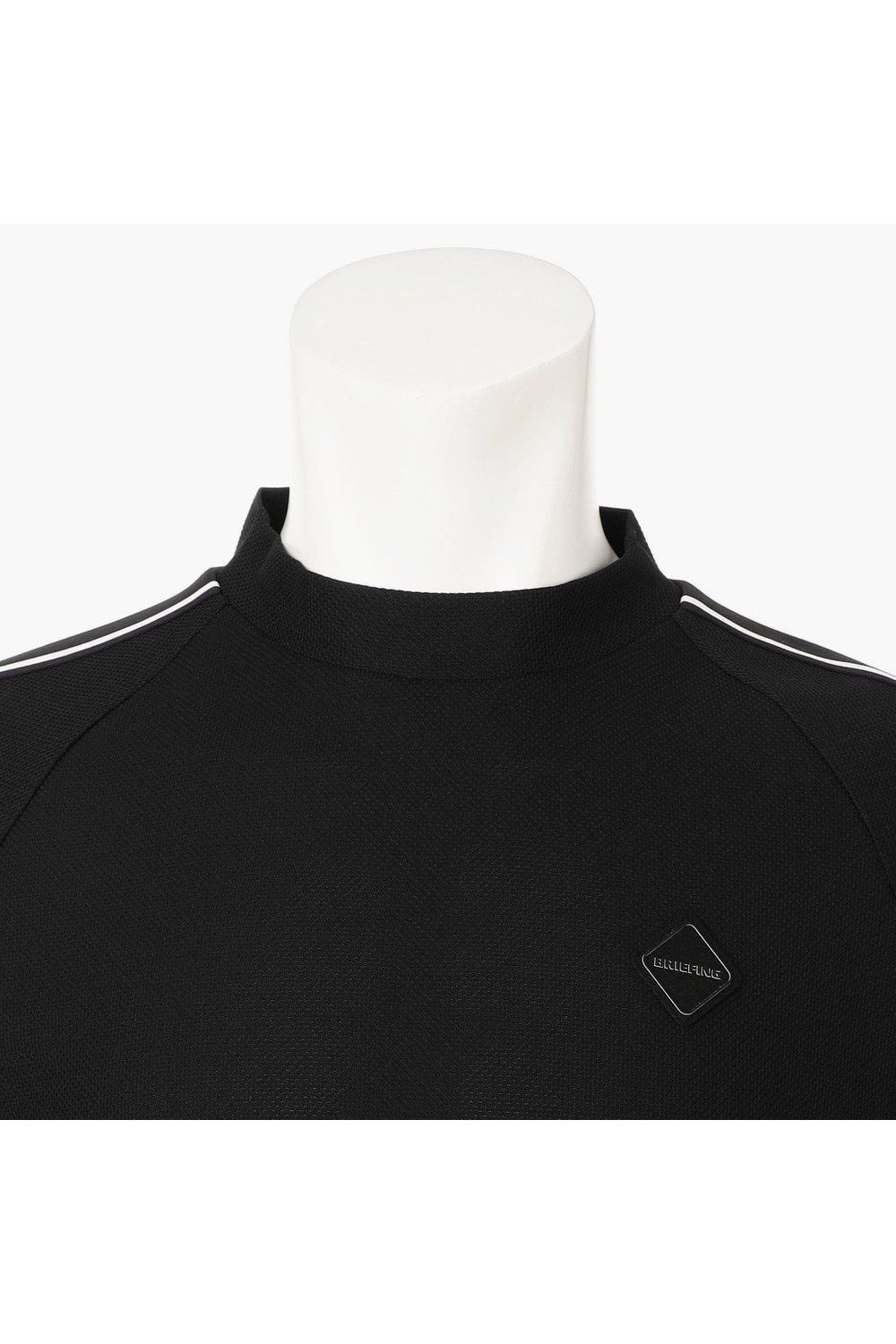 【26SS】 MEN'S LINE HIGHNECK RF / カノコ生地 ラインロゴテープ リラックスフィット モックネックTシャツ (ブラック)