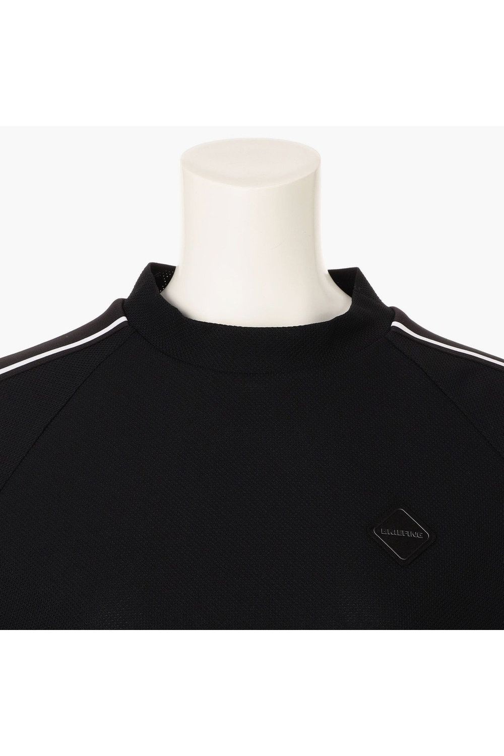 【26SS】【レディース】 WOMEN’S LINE HIGHNECK RF / カノコ生地 ラインロゴテープ リラックスフィット モックネックTシャツ (ブラック)