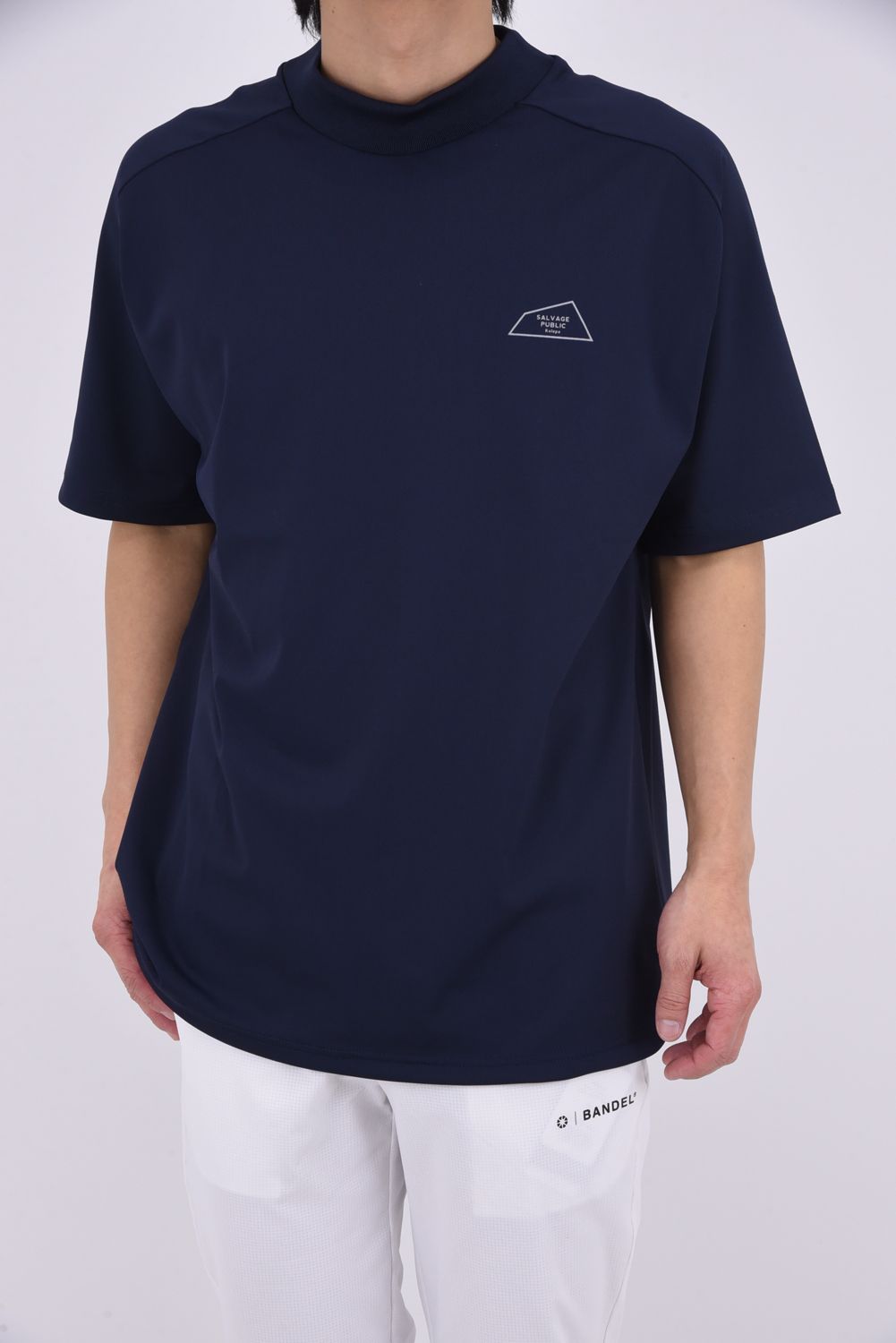 【26SS】 Alohea Mockneck SS（LOCAL GOLFERS UNION） / ショートスリーブ モックネックTシャツ (ネイビー)