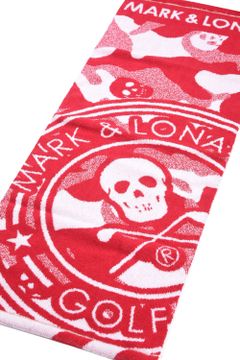 【プレゼント好適品】 FACE TOWEL(BIG) / スカルカモフラージュ柄 今治 フェイスタオル (レッド)