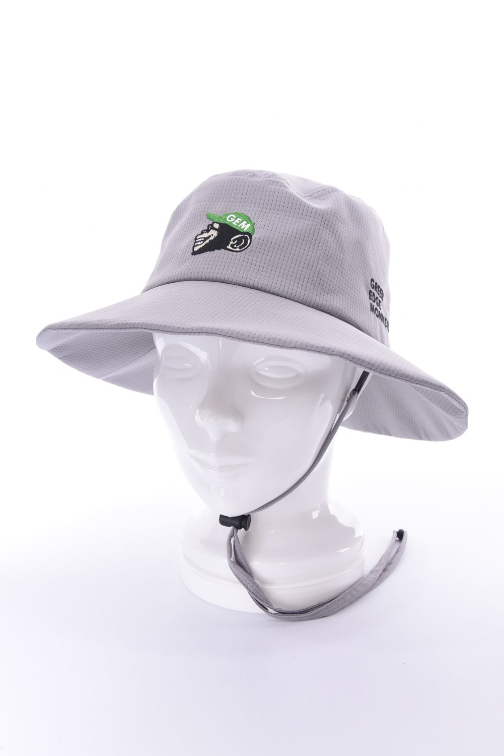 【26SS】 BUCKET HAT / モンキー刺繍ワッペン バケットハット (ライトグレー)