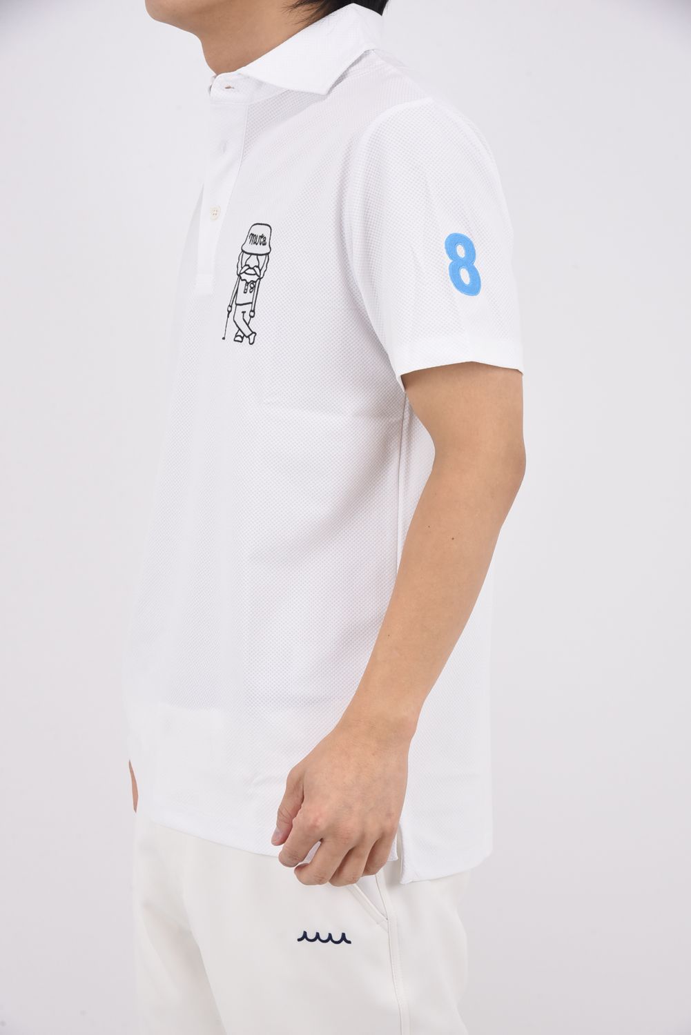 【26SS】 BLISTER KNIT JACQUARD POLO SHIRT / ブリスターニット ジェントル刺繍ワッペン ポロシャツ (ホワイト)