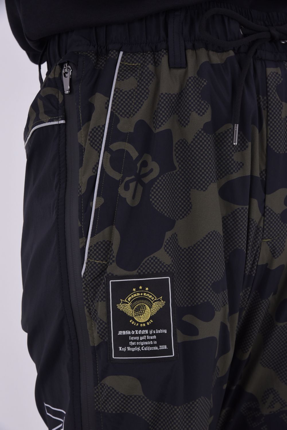 【26AW】 PLURI CAMO TECHNICAL PANTS / スカルカモフラージュ サイドファスナー ロングパンツ (ブラック)