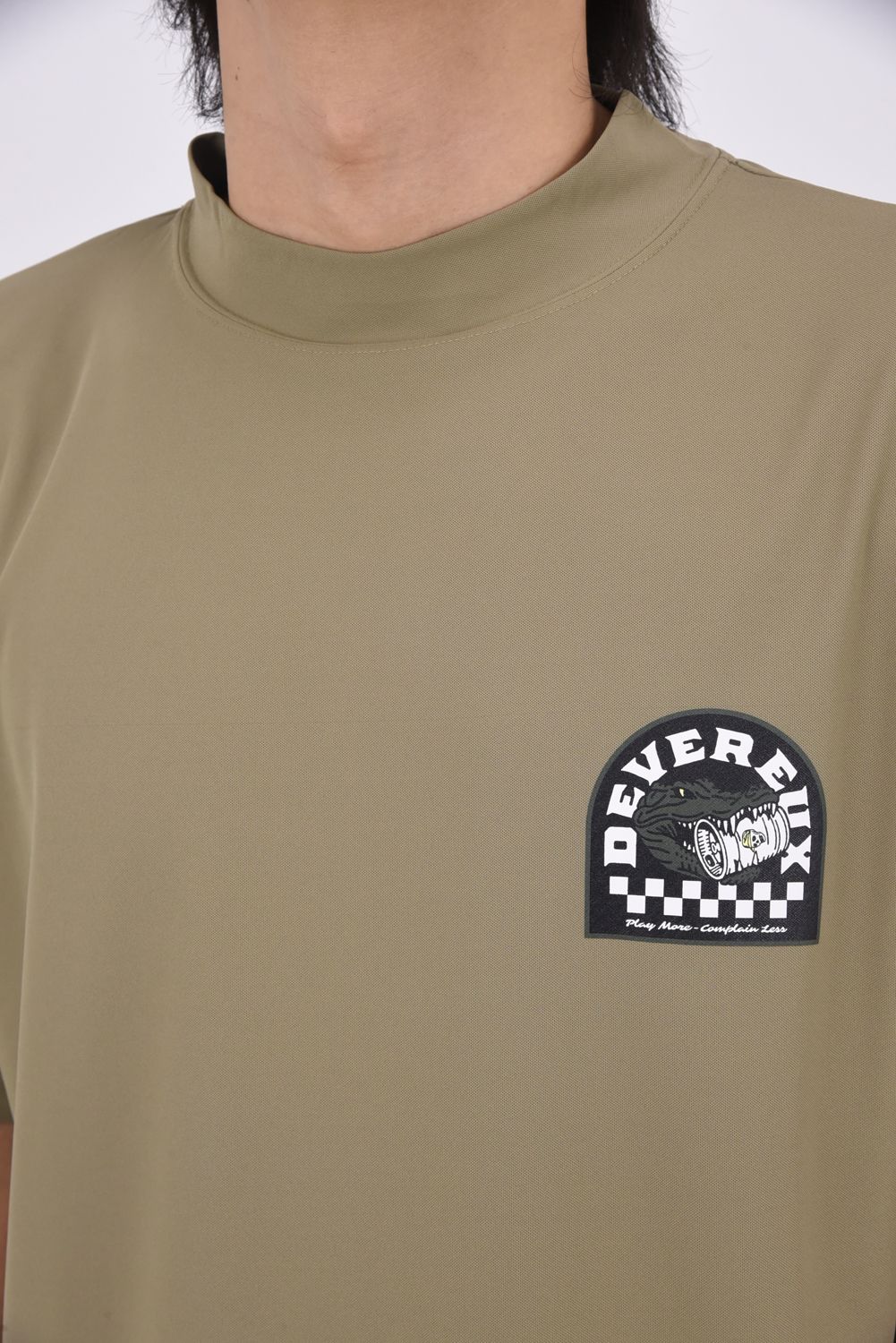 【26SS】 DVG CROCO MOCK T / マイクロカノコ素材 バックプリント モックネックTシャツ (マッシュルーム)