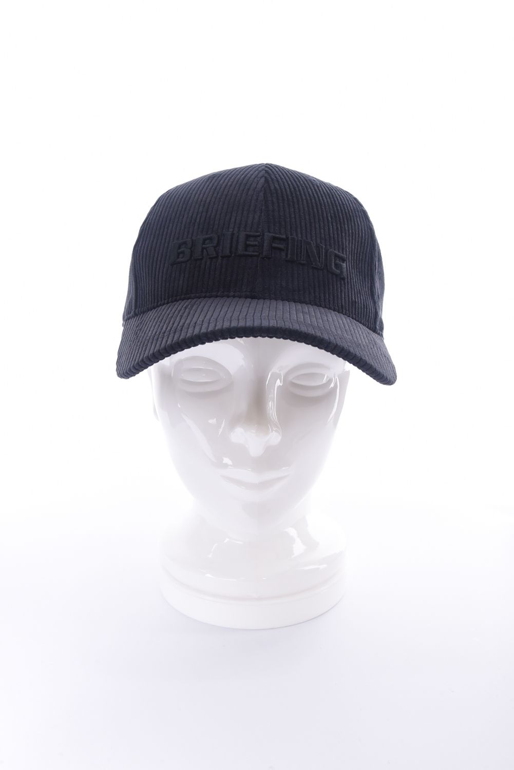 MEN'S CORDUROY CAP / ブランドロゴ刺繍 コーデュロイキャップ (ブラック)