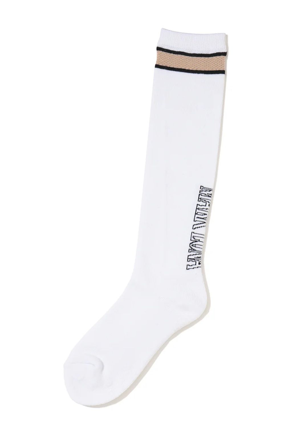 【26SS】【レディース】【T-LINE】 CONTOUR VENT TECH HIGH SOCKS / 配色ライン ロゴジャカード ハイソックス (ホワイト)
