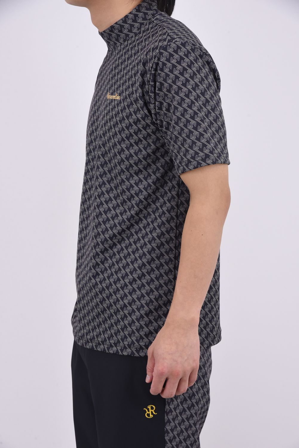 【26SS】 MENS GM PRINT MOCK NECK / GMプリントモックネック (ブラック)*