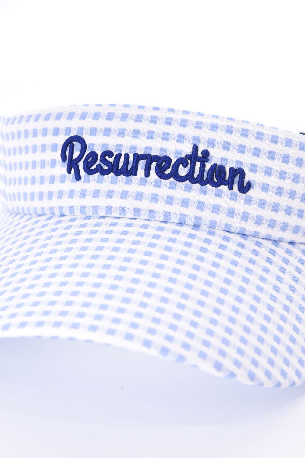 【26SS】【レディース】 WIDE BRIM SUN VISOR / ワイドブリム ギンガムチェック サンバイザー (シュシュ付き) (サックス)