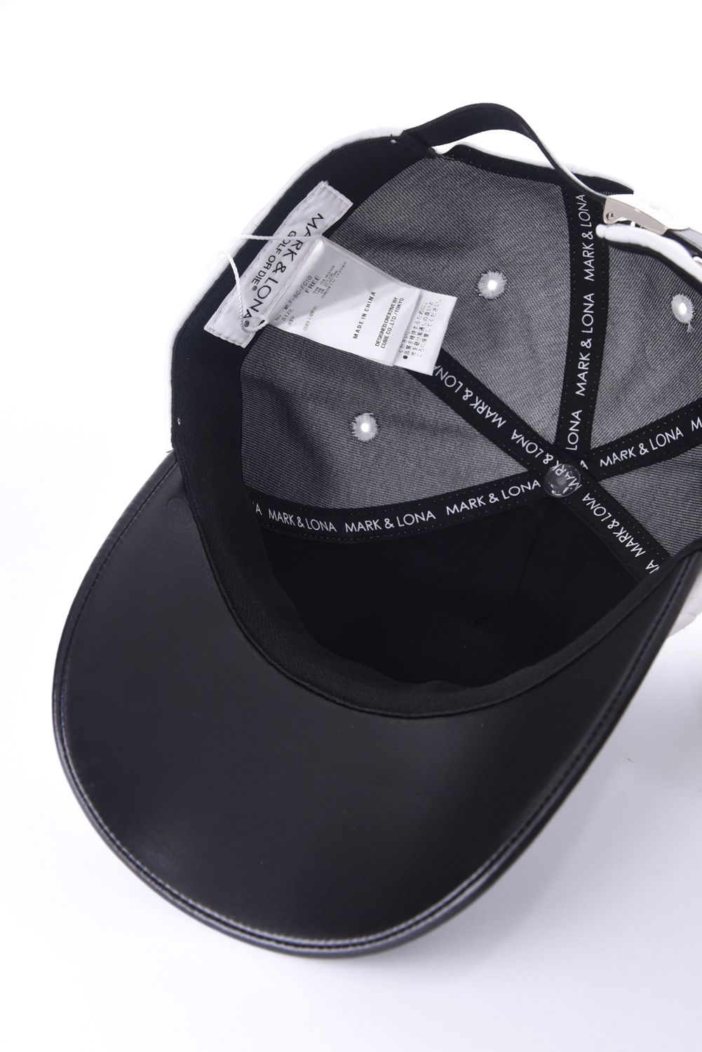 GAUGE CRYSTAL ICON CAP / オリジナルカモジャカード 異素材切り替え ベースボールキャップ (ホワイト)