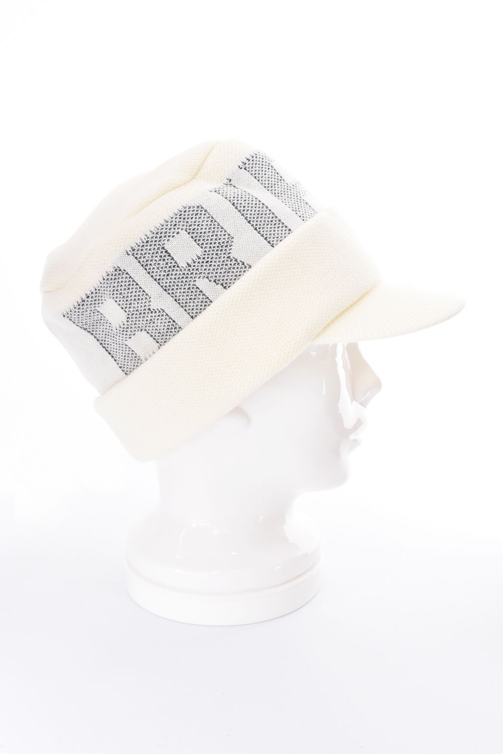 MS WR WOOL KNIT WORK CAP / ブランドロゴジャカード ニットワークキャップ (アイボリー)