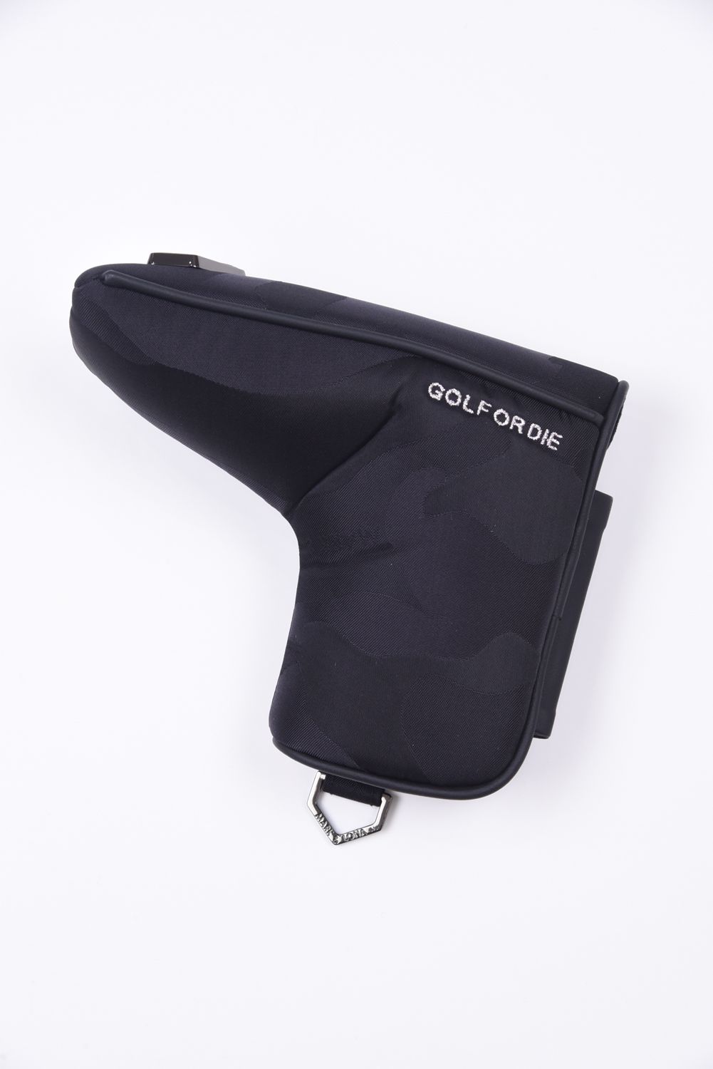 PREMIUM GAUGE PUTTER COVER / コーデュラナイロン レザーパイピング オリジナルカモジャカード ピンタイプ パターカバー (ブラック)