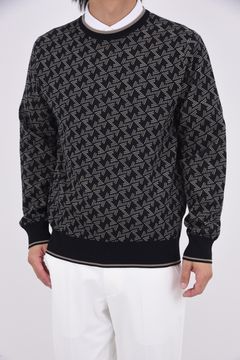 【25AW】 GM JACQUARD LIGHT KNIT / GMジャカード クルーネック ライトニット (ブラック)*