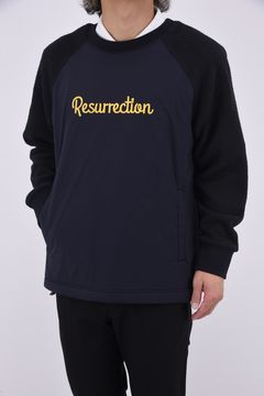 MENS WIND BLOCK BOA CREW NECK / ウィンドブロック ボア クルーネックブルゾン (ブラック)