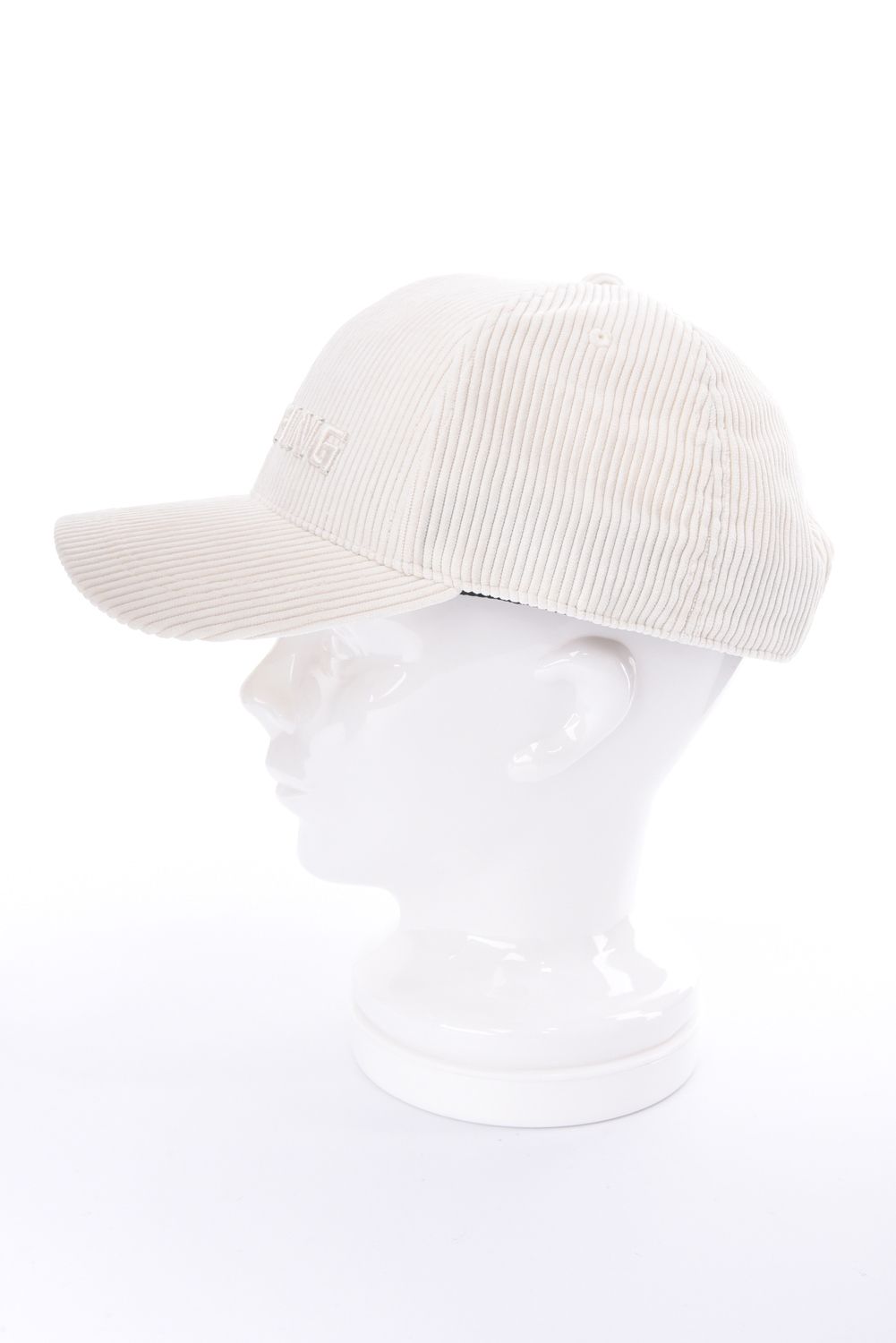 MEN'S CORDUROY CAP / ブランドロゴ刺繍 コーデュロイキャップ (アイボリー)