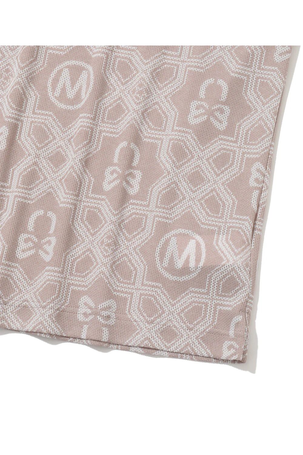 【26SS】 DOMINANT MESH SHIRT / ジオメトリックパターン総柄 ジャパンメイド メッシュポロシャツ (ベージュ)