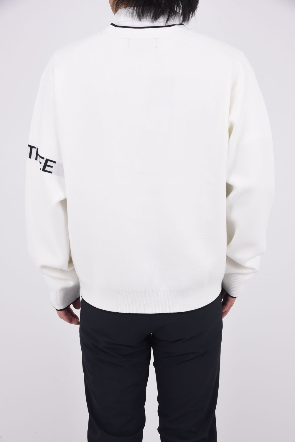 【25AW】 RIB LINE KNIT CARDIGAN / リブ ライン ニット カーディガン (オフホワイト)