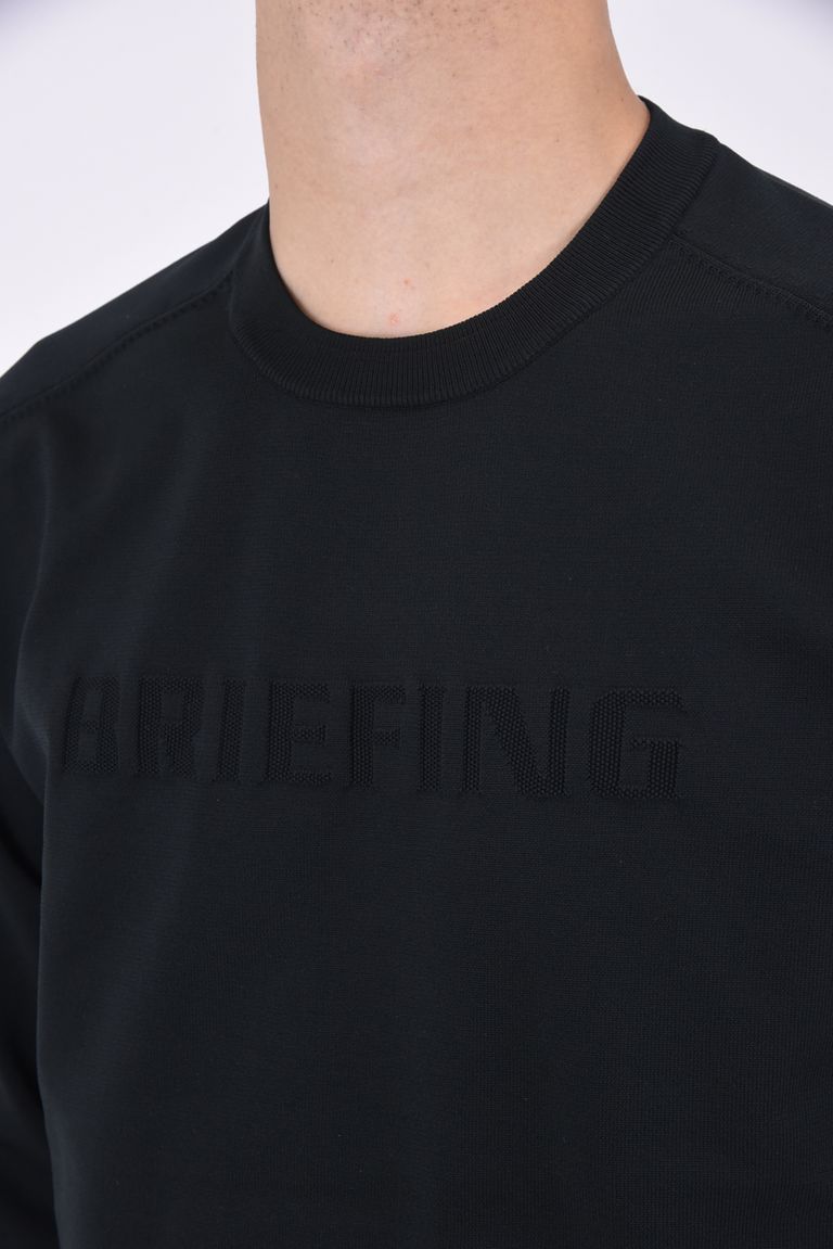 BRIEFING - MENS WR CREW NECK KNIT / ジャガードロゴ ロゴワッペン 