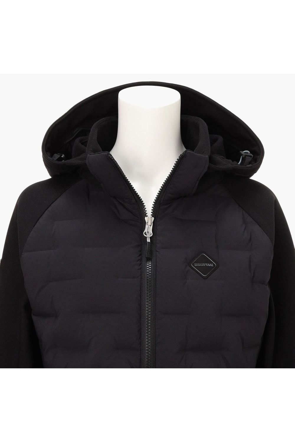 【25AW】【レディース】 WOMEN’S HYBRID DOWN PARKA / ストレッチタフタ ダイヤモンドロゴ ハイブリッドダウンジップパーカー (ブラック)