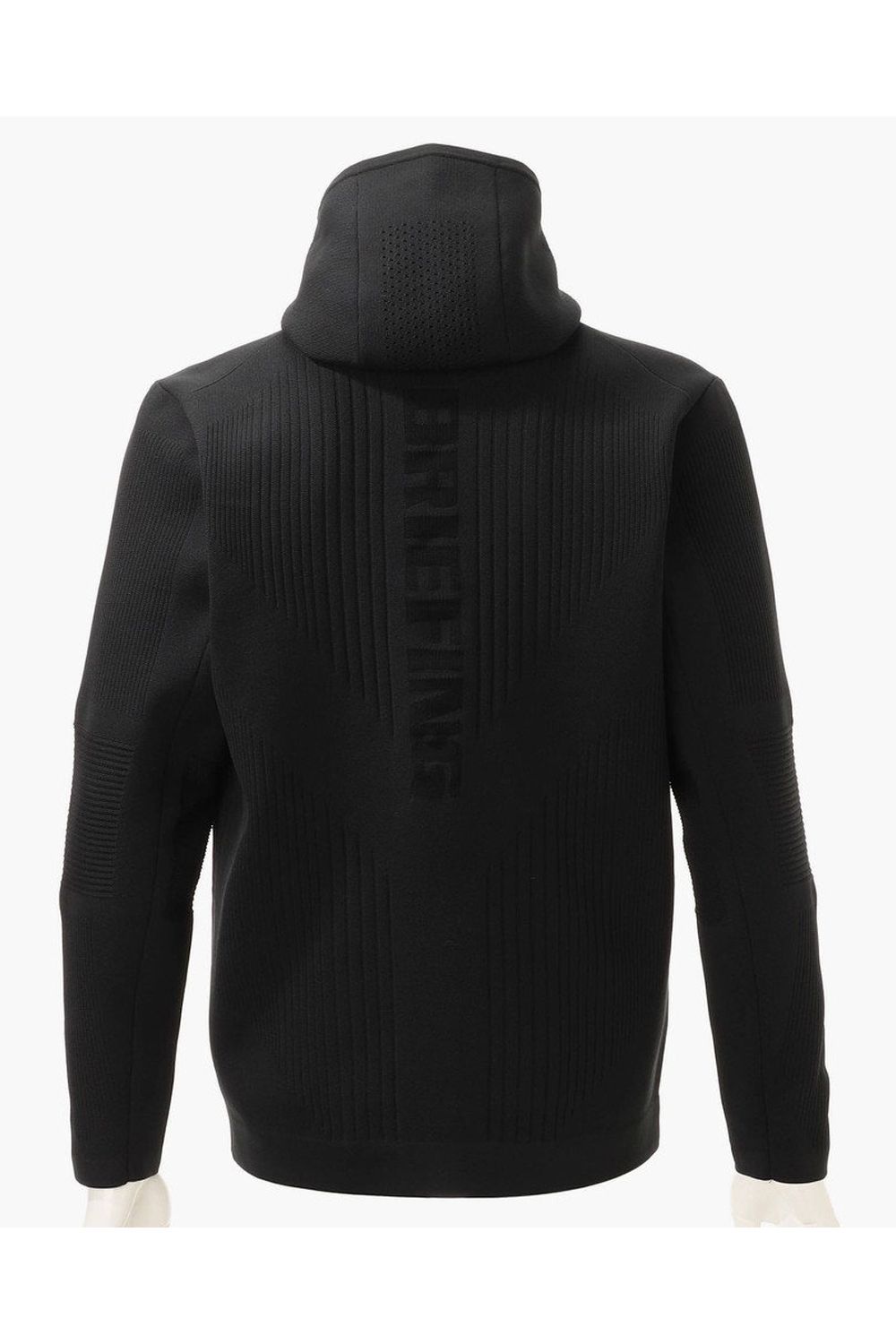 【26AW】 MEN'S DOUBLE JQ KNIT PARKA / バックロゴ ジップアップ ニットパーカー (ブラック)