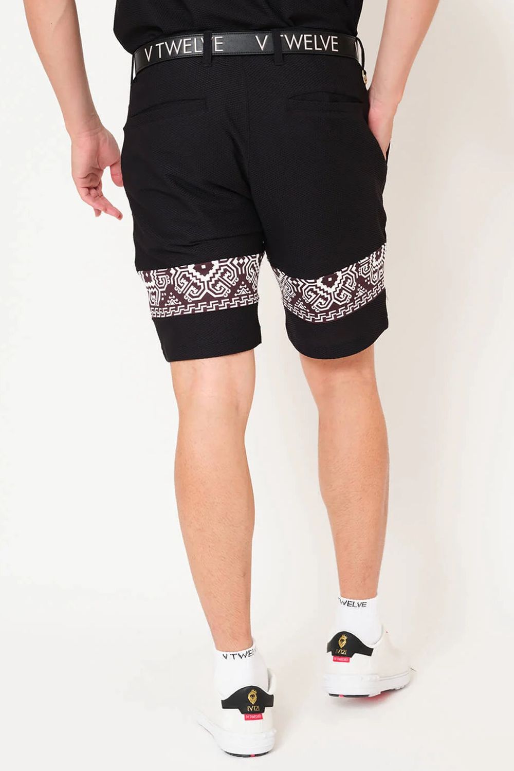【26SS】 BAN COMFO SHORTS / ワッフル生地 バンダナ柄 ショートパンツ (ブラック)
