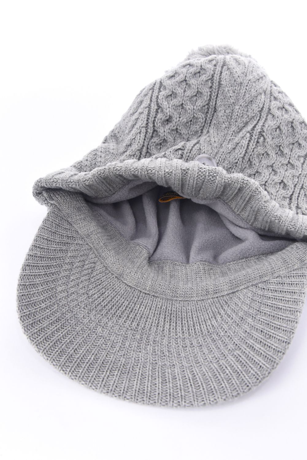 VISOR KNIT CAP / バイザー ニットキャップ（ネックウォーマー付き） (グレー)