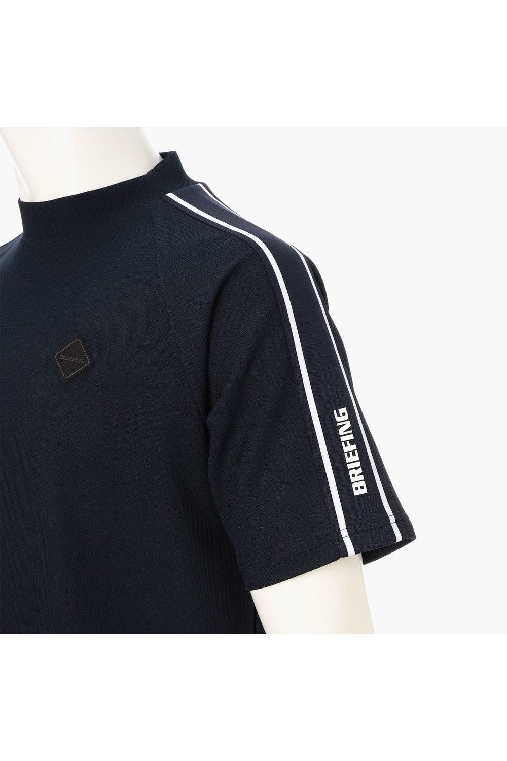 【26SS】 MEN'S LINE HIGHNECK RF / カノコ生地 ラインロゴテープ リラックスフィット モックネックTシャツ (ネイビー)