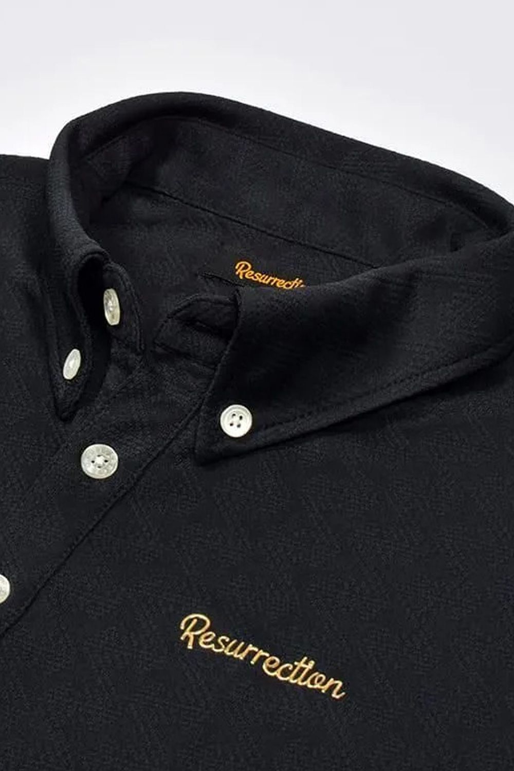 【26AW】 MENS GM JACQUARD POLO L/S / オリジナルテキスタイルジャガード ポロシャツ 長袖 (ブラック)*