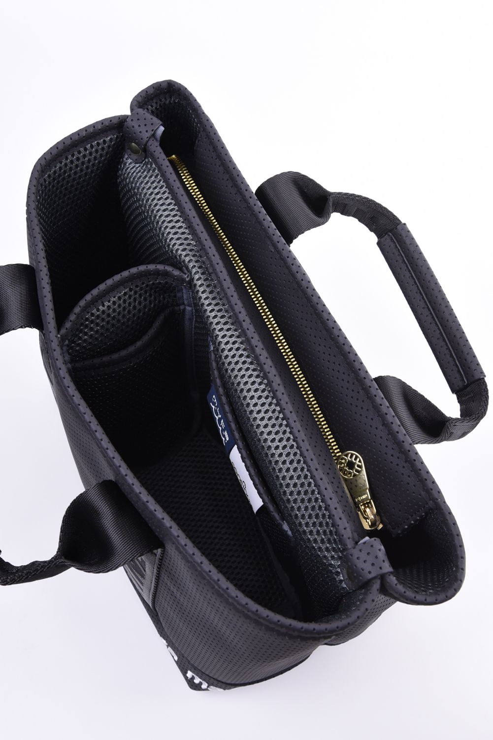 【GOSSIP GOLF別注】 “8” PLATE CONTINUA PARTITION TOTE BAG / 8プレート パンチングエシカルレザー パーテーションバッグ (ブラック)