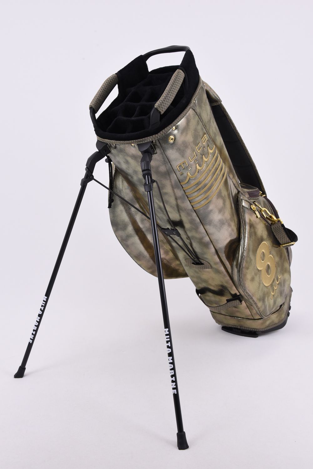 【26AW】 METALLIC CADDY BAG & HEAD COVER / メタリック 14分割 スタンドタイプ キャディバッグ&ヘッドカバーセット (ゴールド)