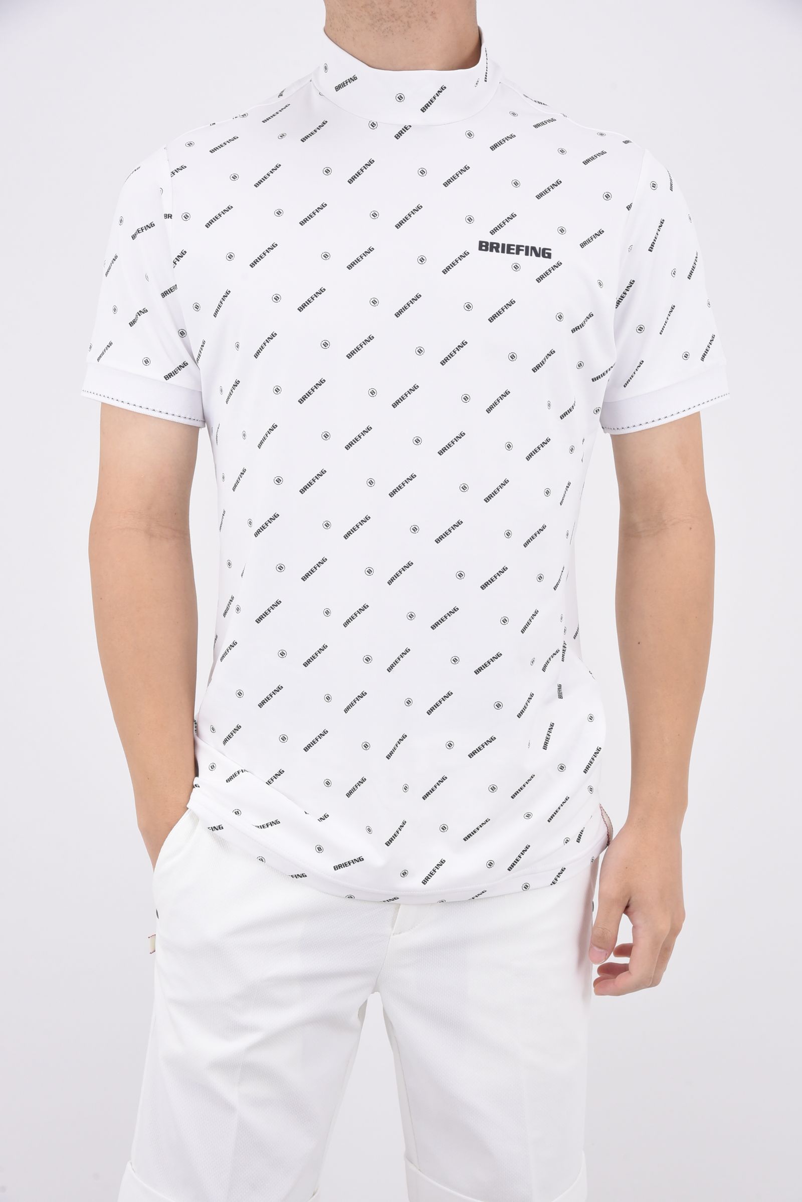 MENS MONOGRAM HIGH NECK / モノグラム ハイネックトップス (ホワイト)