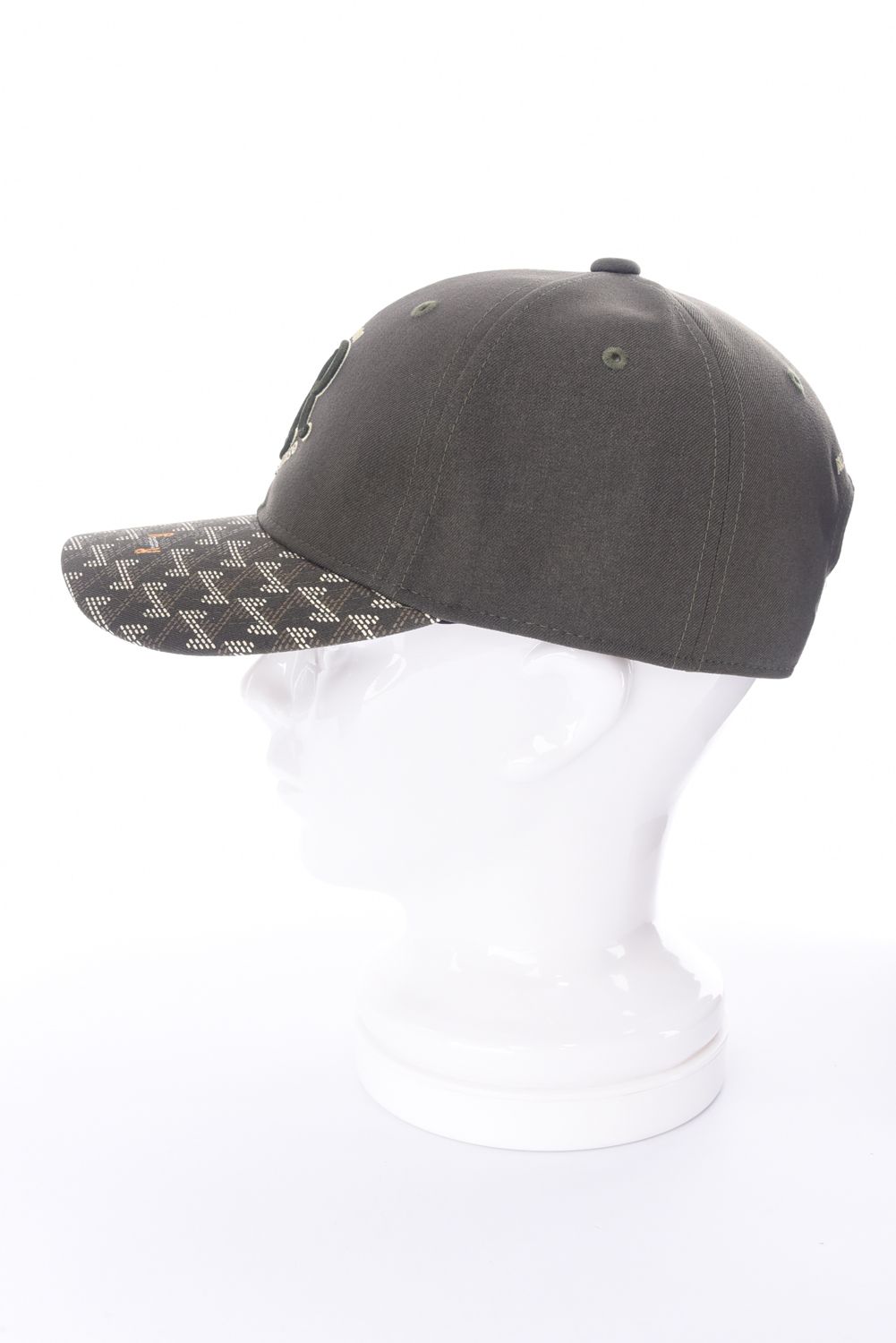 GM BRIM CAP / RRロゴ刺繍 オリジナルテキスタイル ブリムキャップ (カーキ)