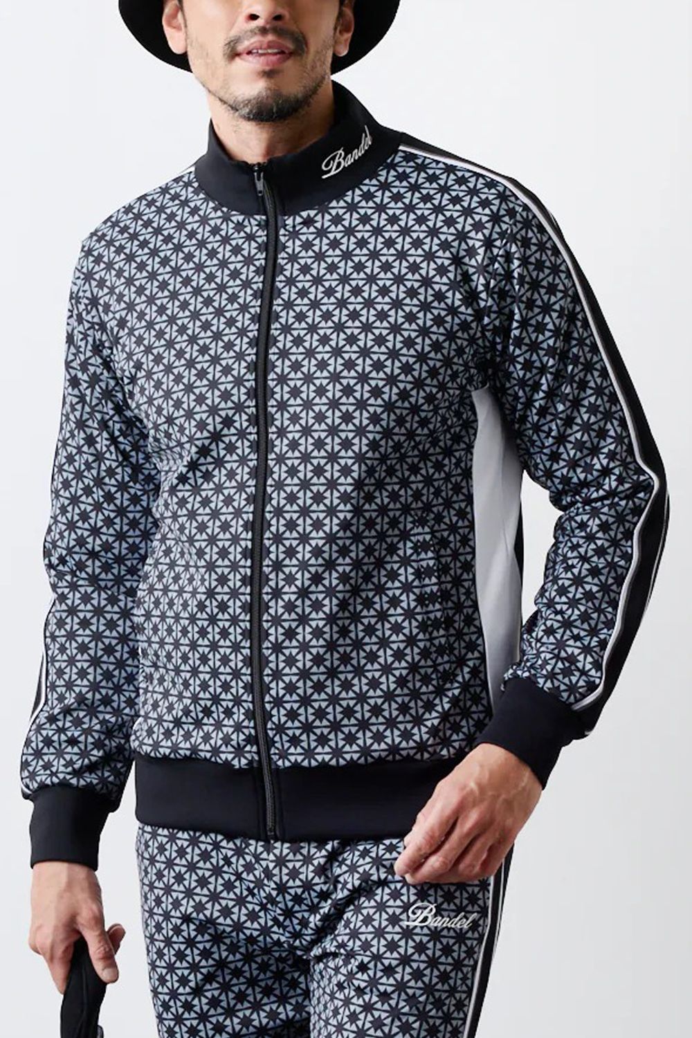 【25AW】 ALLOVER SWITCH LINE BLOUSON / オクタスロゴ サイドライン ジップアップブルゾン (ブラック)