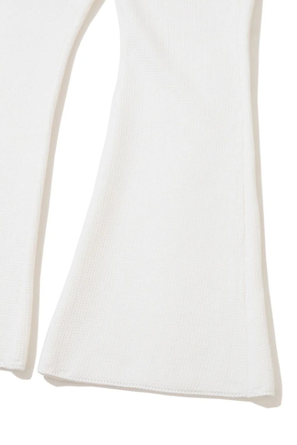 【26AW】【レディース】 ELYSIA KNIT PANTS / ブランドロゴ ニット フレアパンツ (ホワイト)