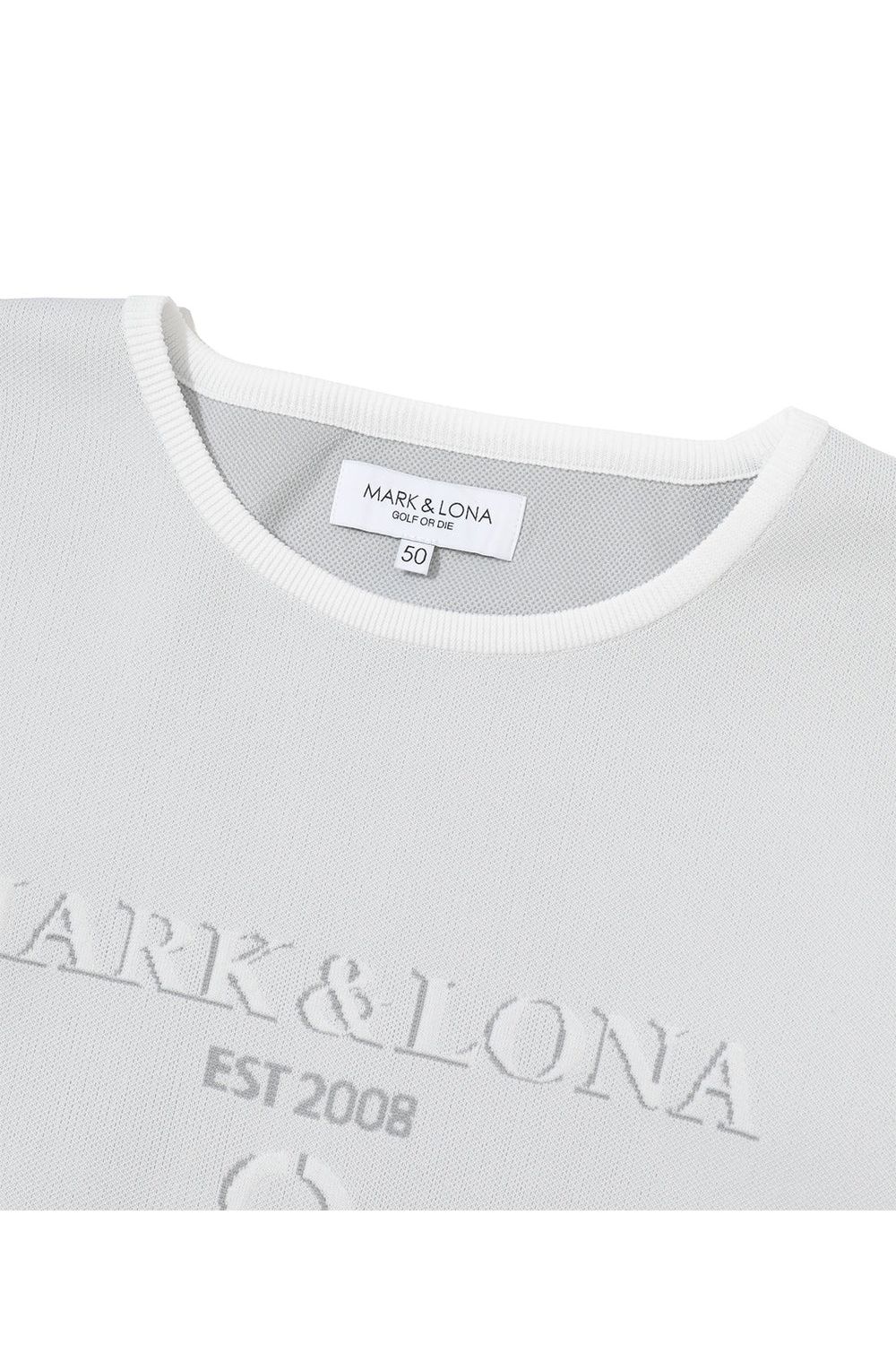 【26SS】 GAUGE BACK PANEL CAMOUFLAGE CREW / オリジナルカモジャカード ブランドロゴ クルーネックニット (ホワイト)