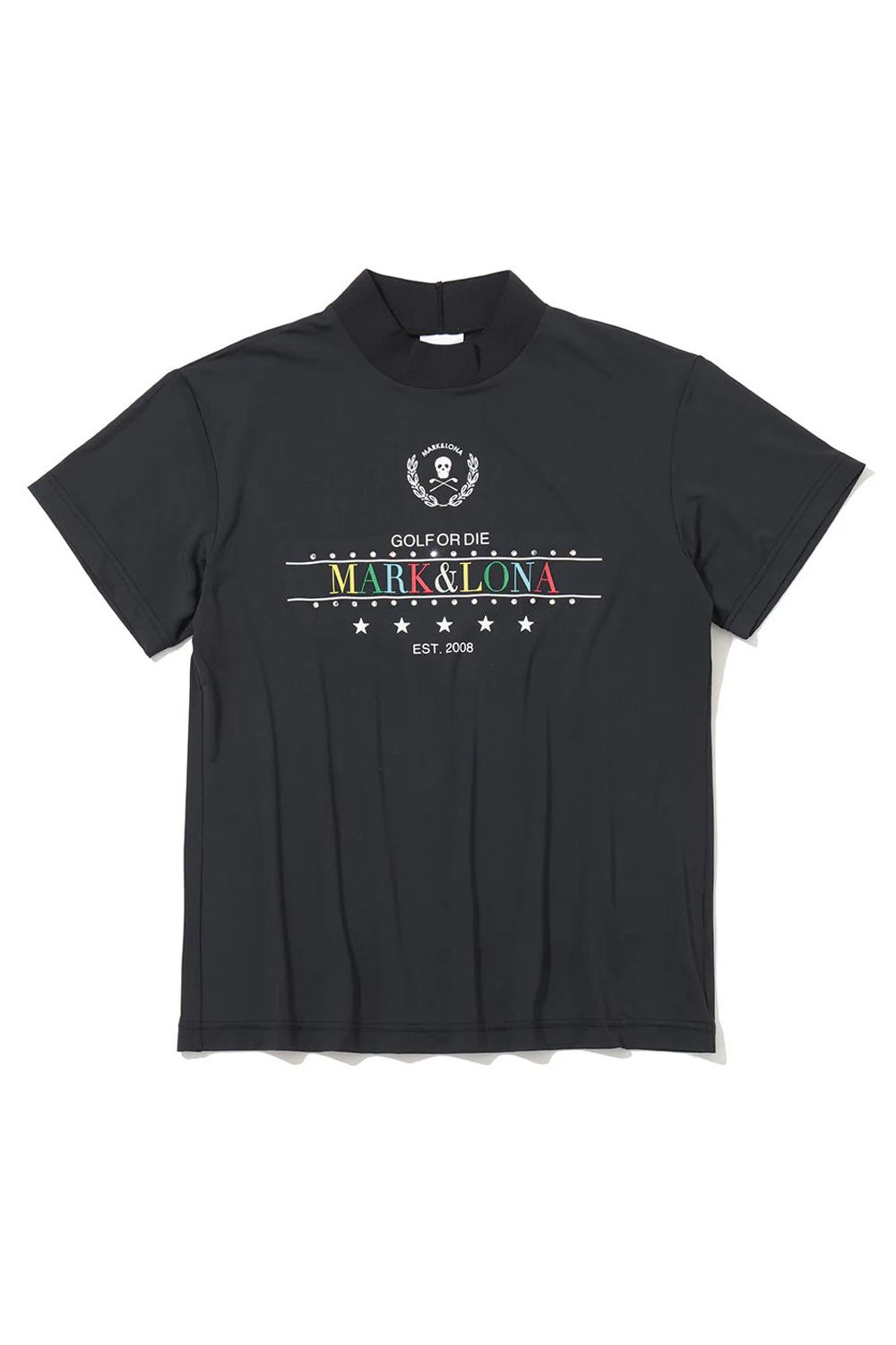 【26SS】【レディース】 MIRAGE CRYSTAL MOCK TEE / カラフルロゴプリント スワロフスキー モックネックTシャツ (ブラック)