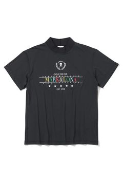 【26SS】【レディース】 MIRAGE CRYSTAL MOCK TEE / カラフルロゴプリント スワロフスキー モックネックTシャツ (ブラック)