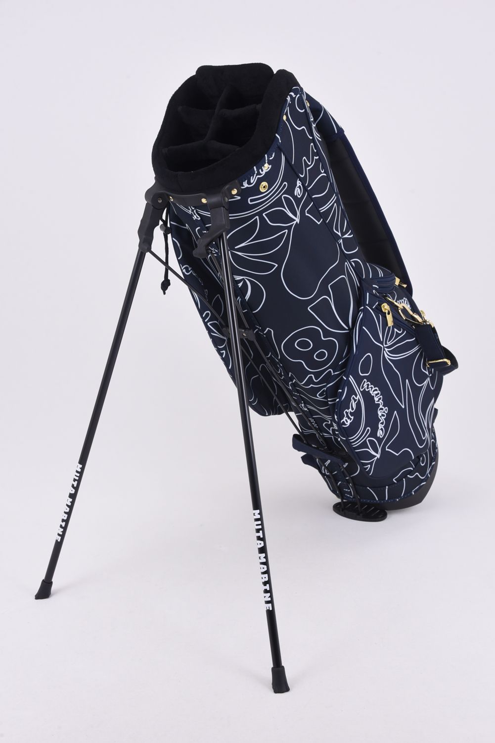 【銀行振込・代金引換不可】【返品・交換不可】 CADDY BAG & COVER / ボタニカル柄 キャディバッグ&ヘッドカバーセット (ネイビー)