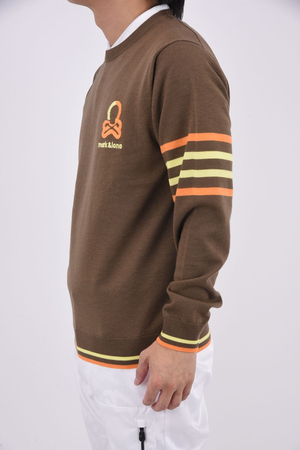 【2025AW】 QUADRO SILKY WOOL SWEATER / ウール100% ブランクスカル クルーネックニット (ブラウン)