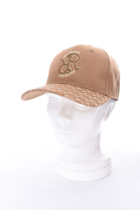 GM BRIM CAP / RRロゴ刺繍 オリジナルテキスタイル ブリムキャップ (キャメル)