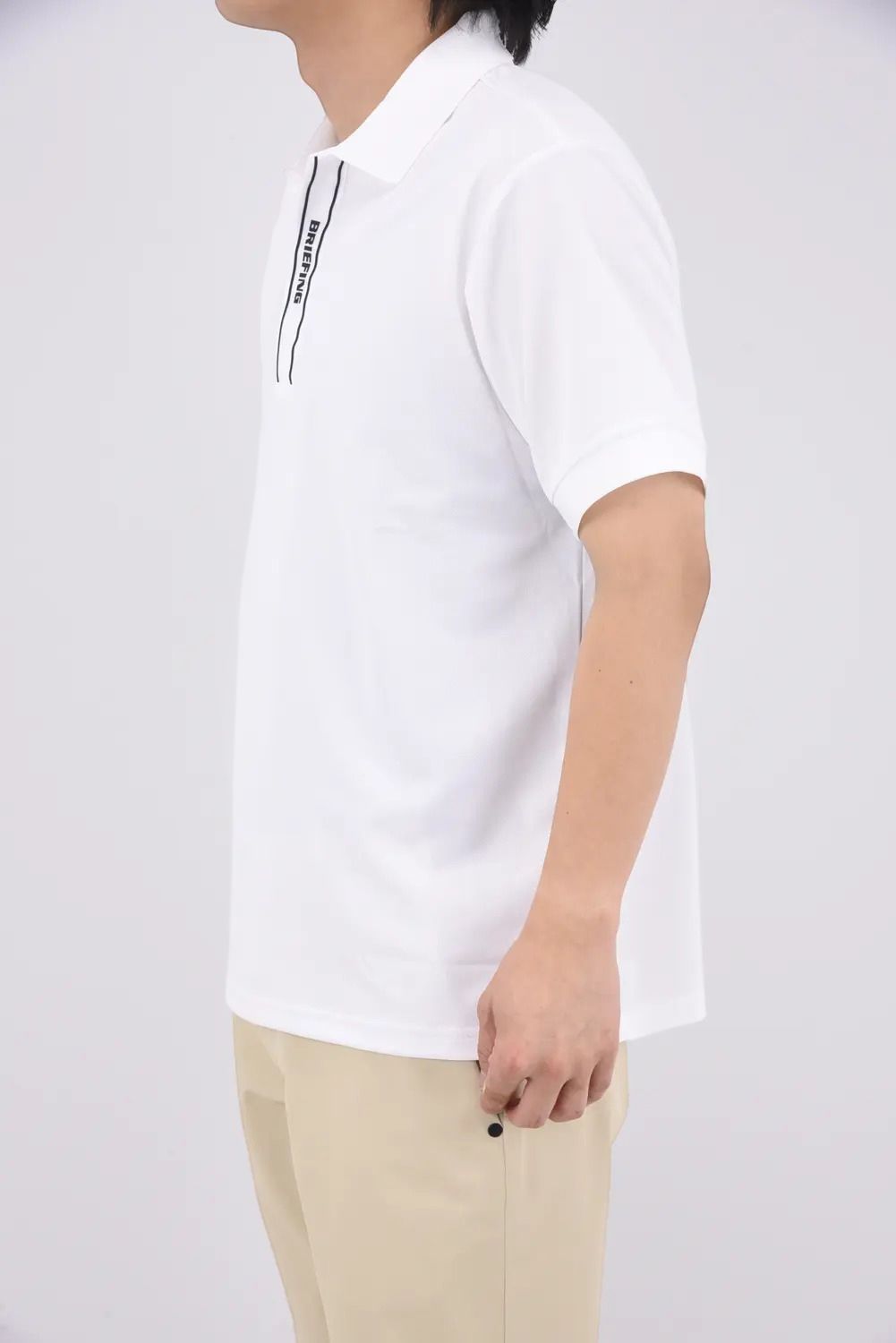 BRIEFING GOLF ポロシャツ ホワイト M BRIEFING - MEN'S MINI LOGO POLO / ミニロゴ リラックスフィット