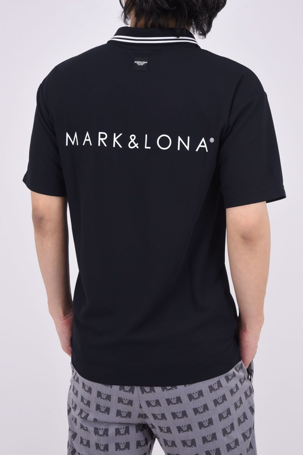 MARK & LONA Pave Polo ブラック　サイズ46（M） MARK&LONA - PAVE POLO / ドライタッチ ワンポイント ポロシャツ