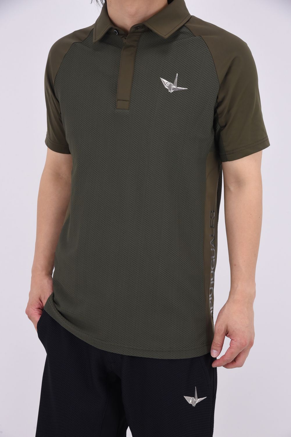 【25SS】 113 GOLF S/S POLO MESH  / ROICA素材 メッシュ ポロシャツ (カーキ)