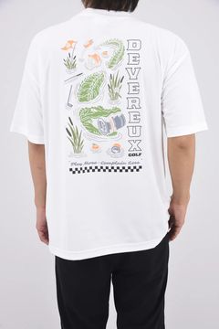 【26SS】 DVG CROCO MOCK T / マイクロカノコ素材 バックプリント モックネックTシャツ (ホワイト)