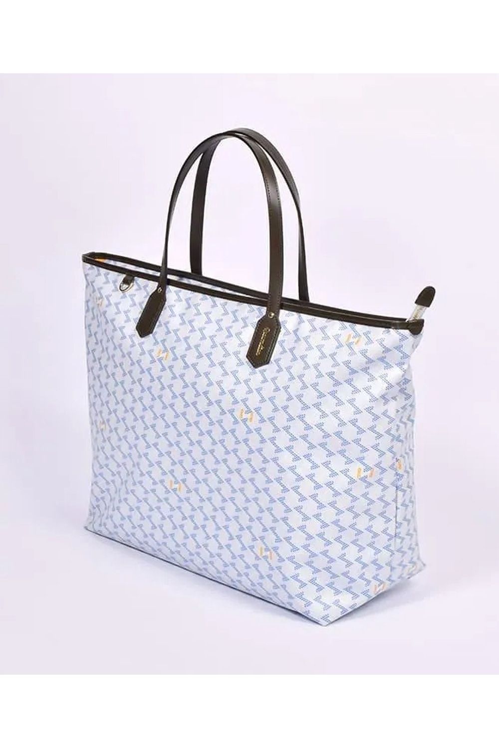 LANIUS WIDE (ラニウス ワイド) / ブランドオリジナルテキスタイル ワイドトートバッグ (アクア)*