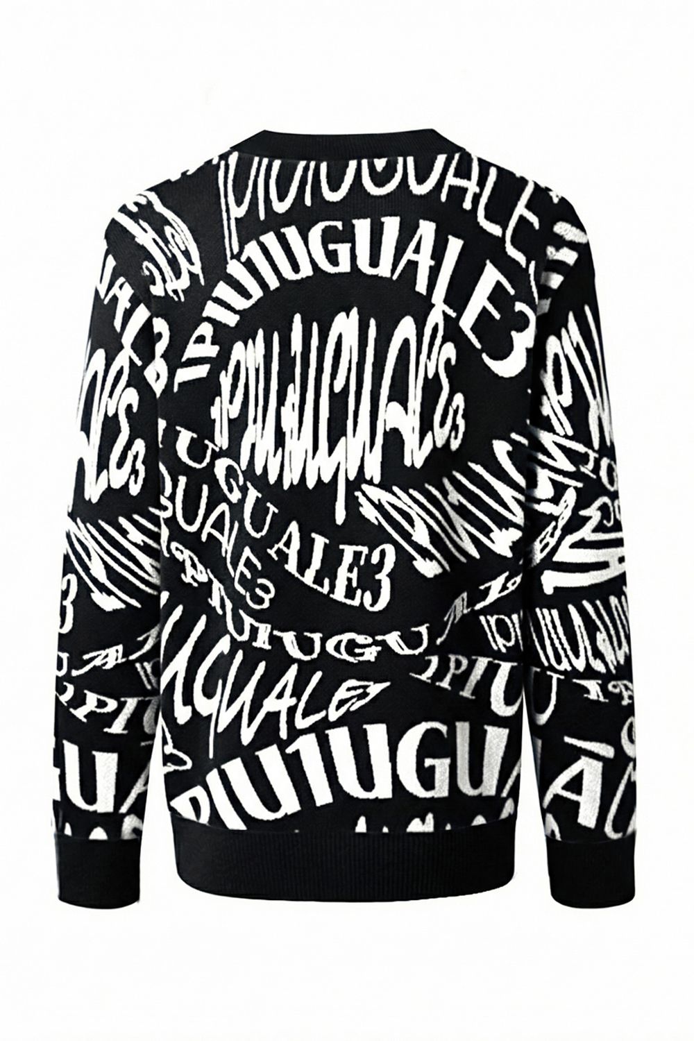 【26AW】 Melting LetterJacquard Knit Crew / ジャガード ニット (ブラック) (10月入荷予定)
