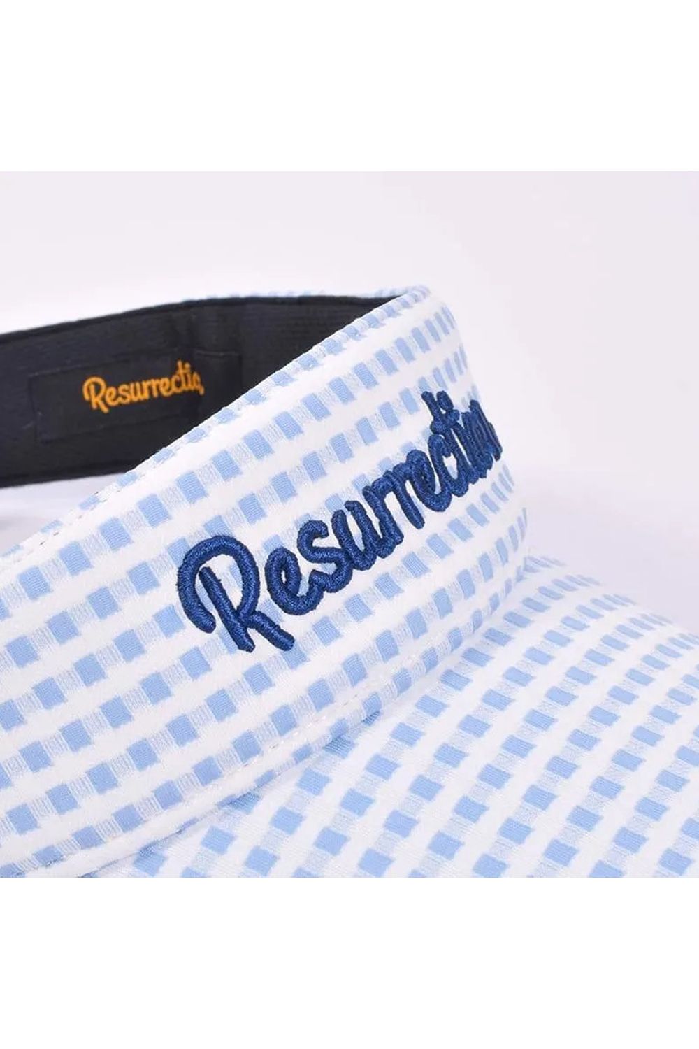 【26SS】【レディース】 WIDE BRIM SUN VISOR / ワイドブリム ギンガムチェック サンバイザー (シュシュ付き) (サックス)