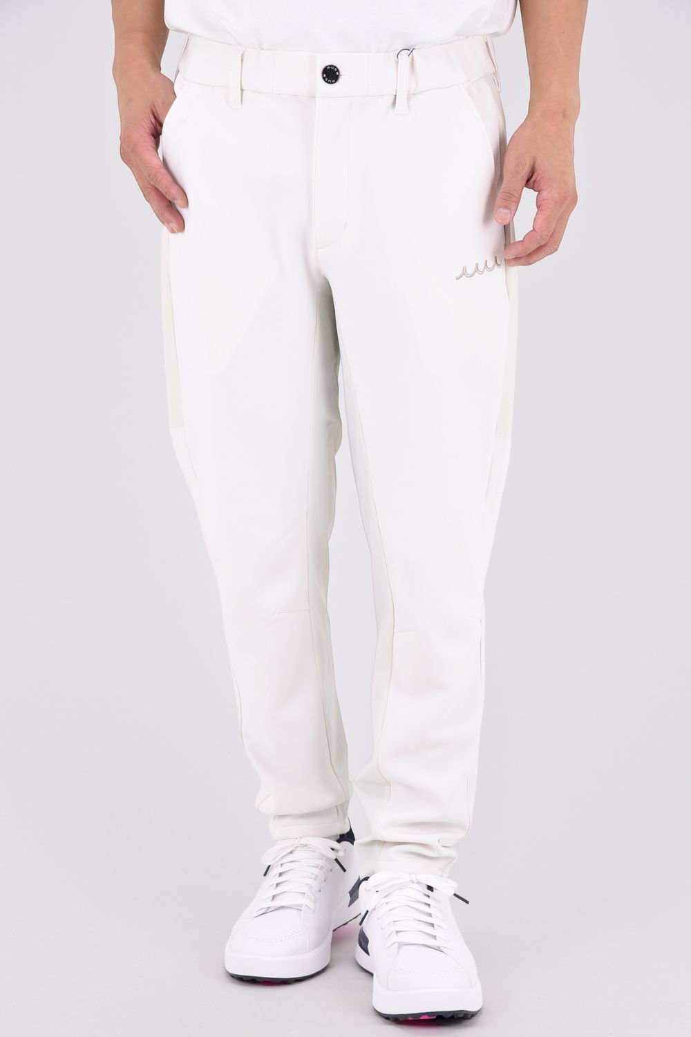 【26AW】 BI-FABRIC TRAINING  PANTS / ダンボールニット 異素材切り替え トレーニングロングパンツ (ホワイト)