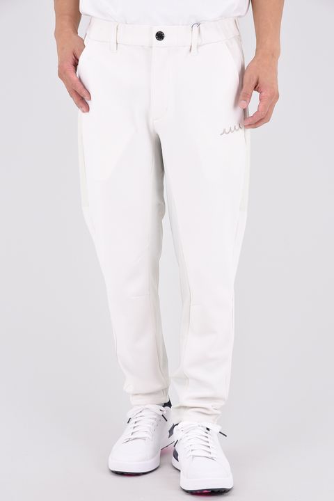 【26AW】 BI-FABRIC TRAINING  PANTS / ダンボールニット 異素材切り替え トレーニングロングパンツ (ホワイト)