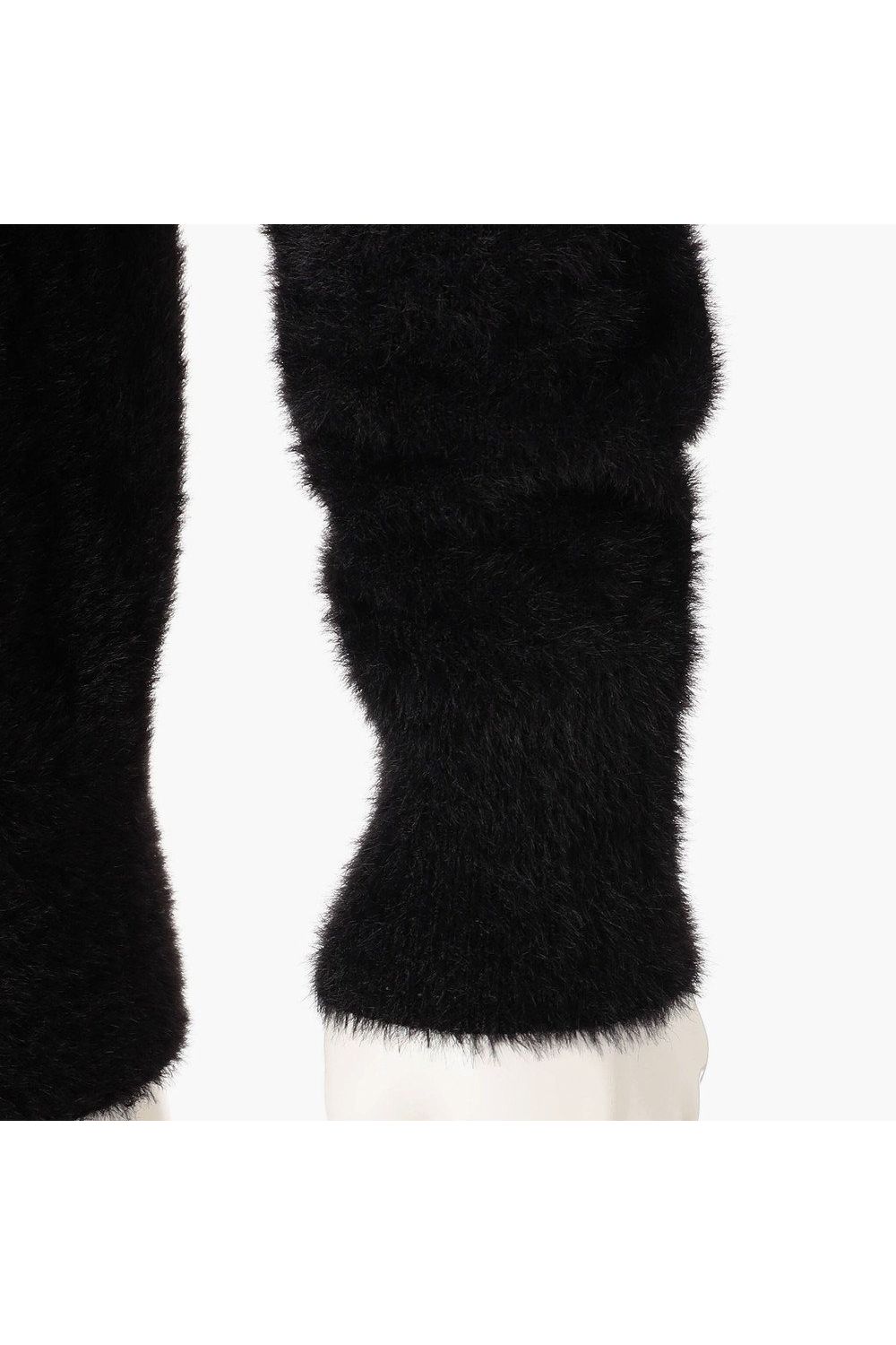 【26AW】 MEN’S SHAGGY KNIT TURTLENECK / ブランドロゴ タートルネック シャギーニット (ブラック)