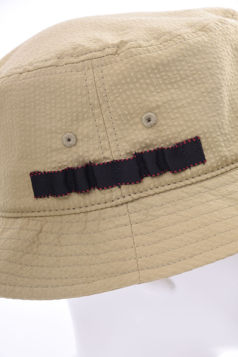 MS SEERSUKER HAT / シアサッカー バケットハット (ベージュ)